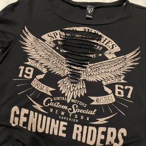 Black Graphic Crop Top